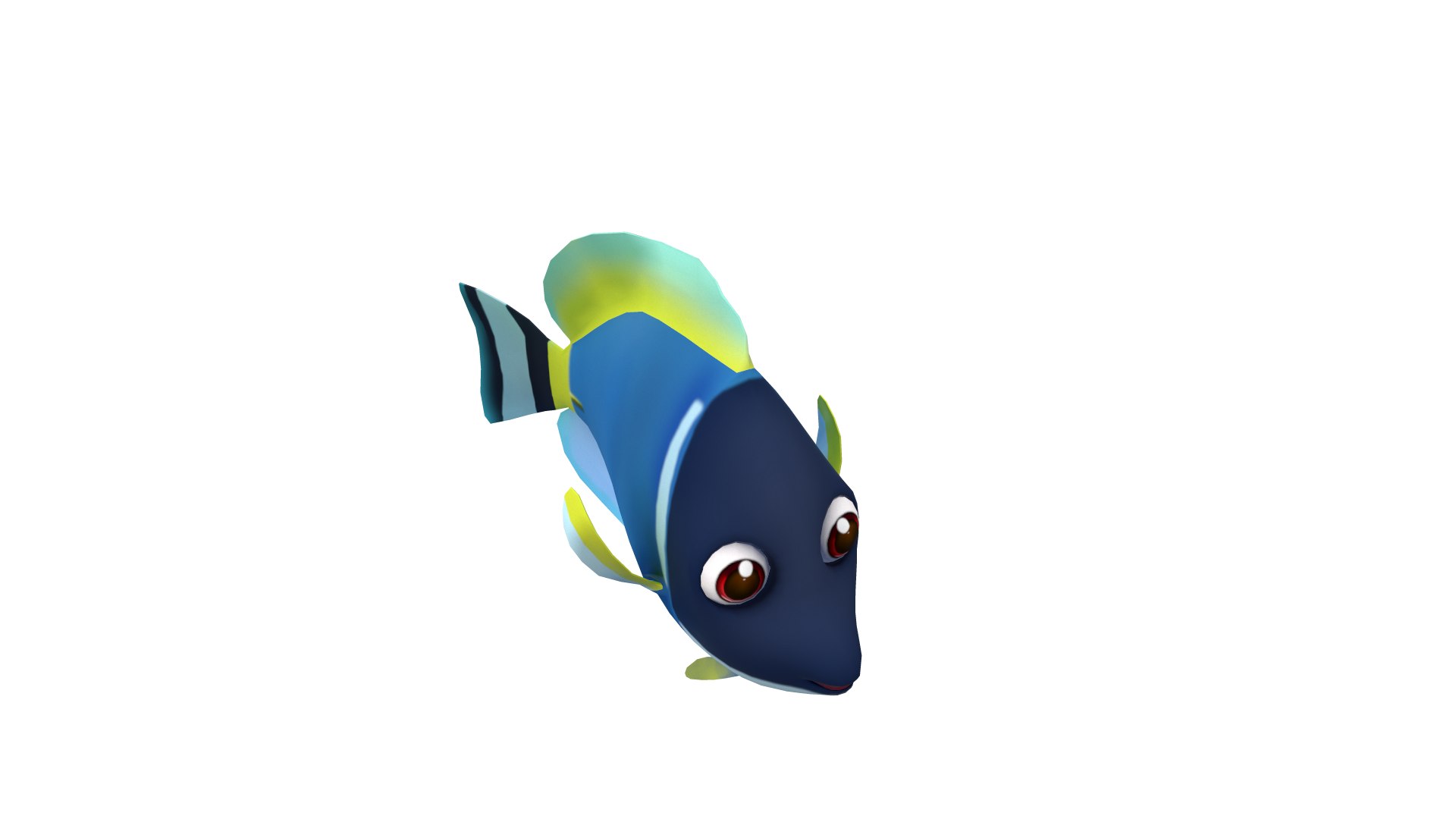 3D Bowder Blue Tang Fish Toon Model - TurboSquid 1586144