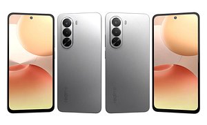 3D Realme P4x 5G Matte Silver model