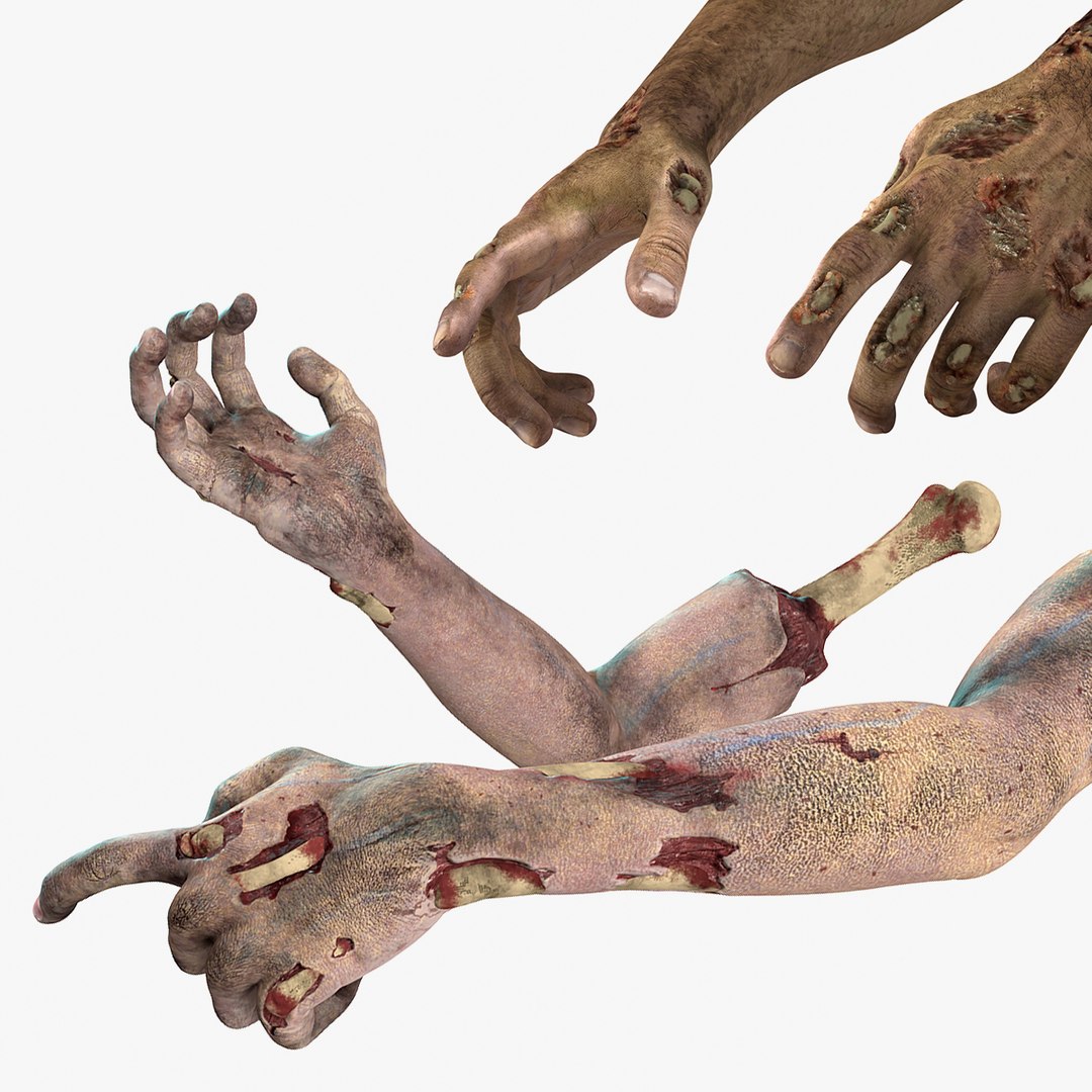 Zombie Hands Rigged Collection 3D model preview