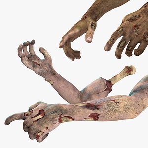 zombie hands rigged 3D model