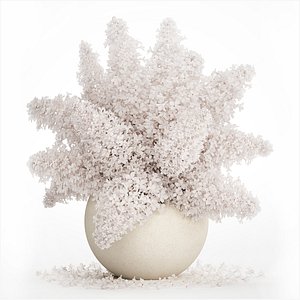 3D model White flower bouquet of lilac branches in a vase 543