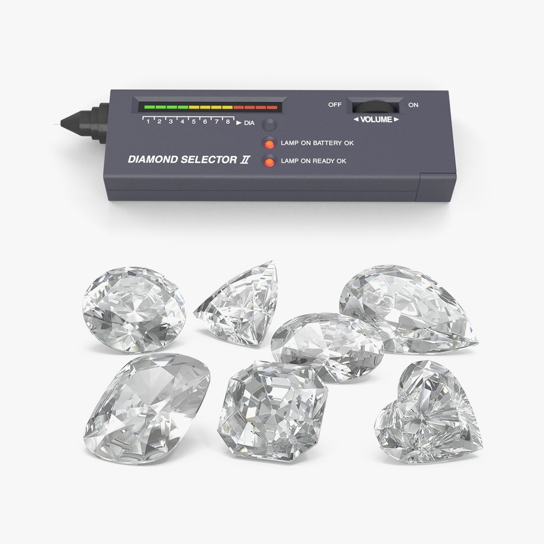 Diamond Tester with Diamonds Collection 3D model preview