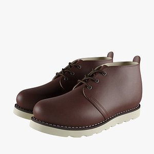 3D chukka work boots 2 model