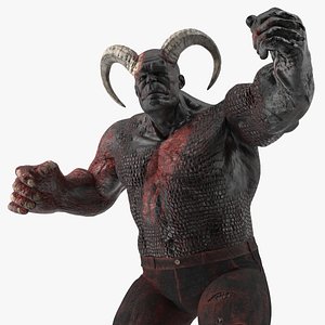 Infernal Muscular Demon Humanoid Dark Rigged