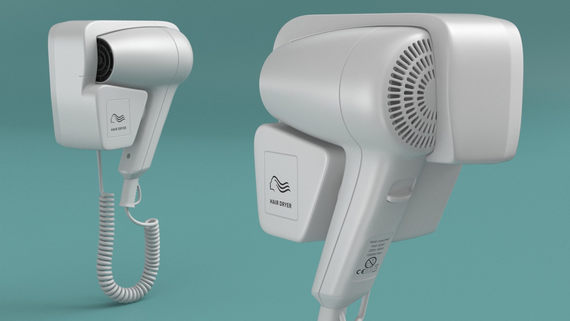 3D Wall Mounted Hair Dryer https://p.turbosquid.com/ts-thumb/mQ/bjMleK/oK/wallmountedhairdryerc4dmodel004/jpg/1729923168/1920x1080/fit_q87/d82eafe3c5b45a11a6978226e2dd2f9a94fb869b/wallmountedhairdryerc4dmodel004.jpg