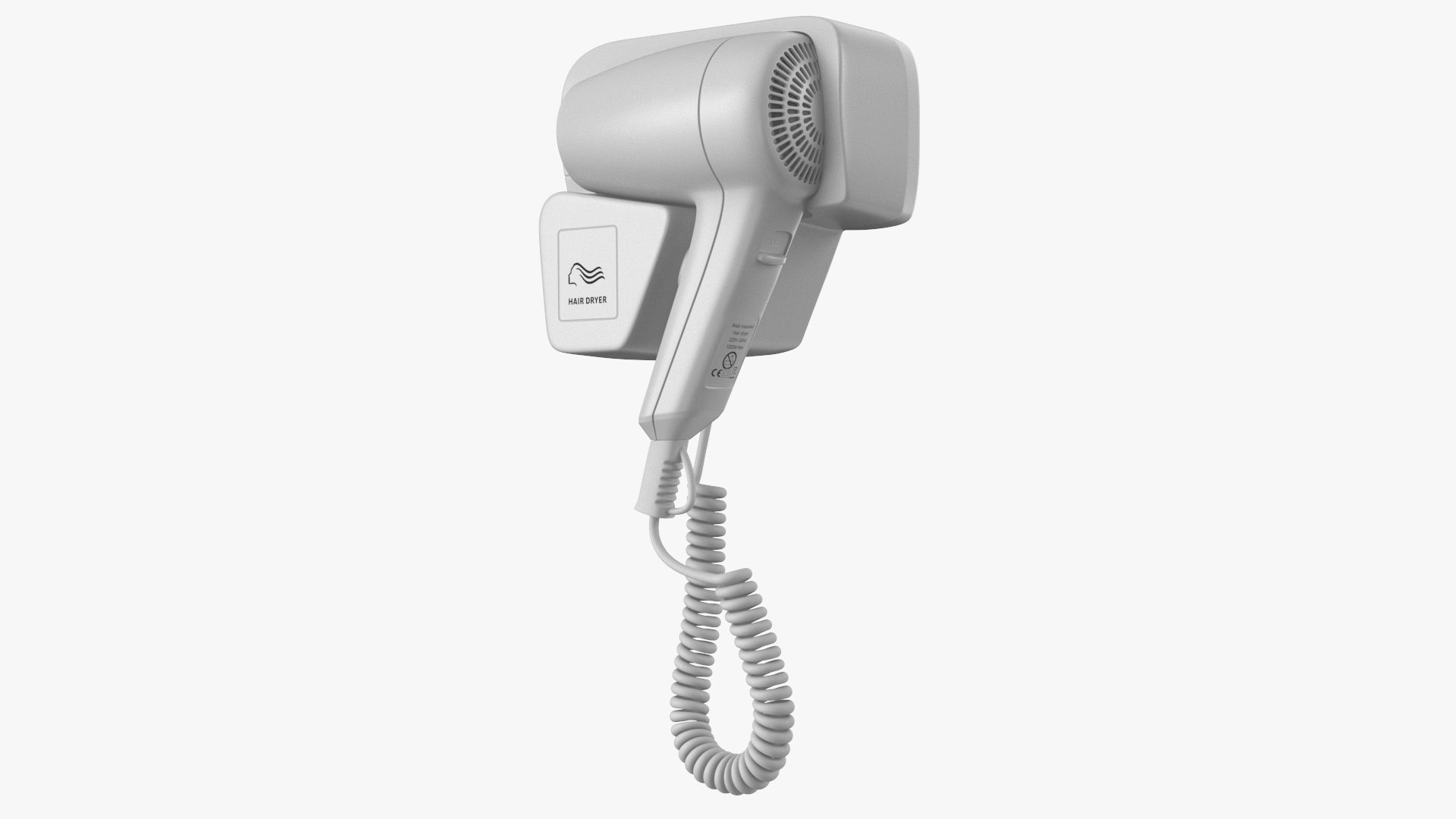 Wall Mounted Hair Dryer 3D model preview
