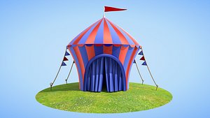 cartoon circus tent 3D