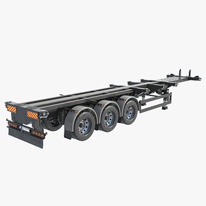shipping container trailer 3d obj