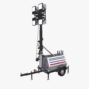 3D trailer light tower model
