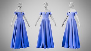 3D Dress 08 Very Light Blue model