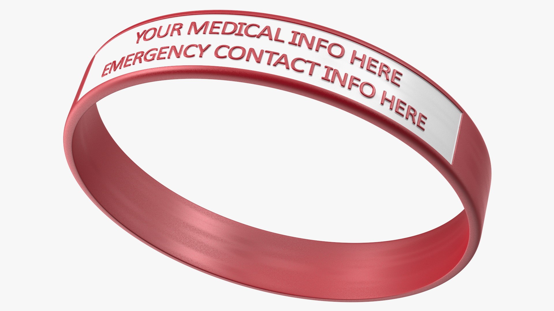 Medical Alert ID Wristband 3D model preview