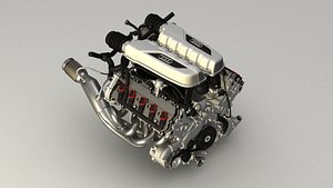 3D AUDI R8 V10 FSI engine model