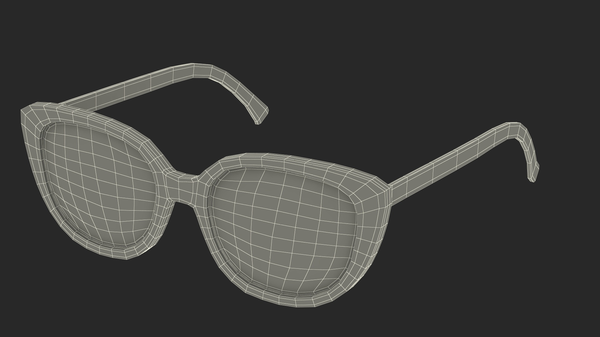Ivory Frame Cat Eye Glasses 3D Model TurboSquid 2141581