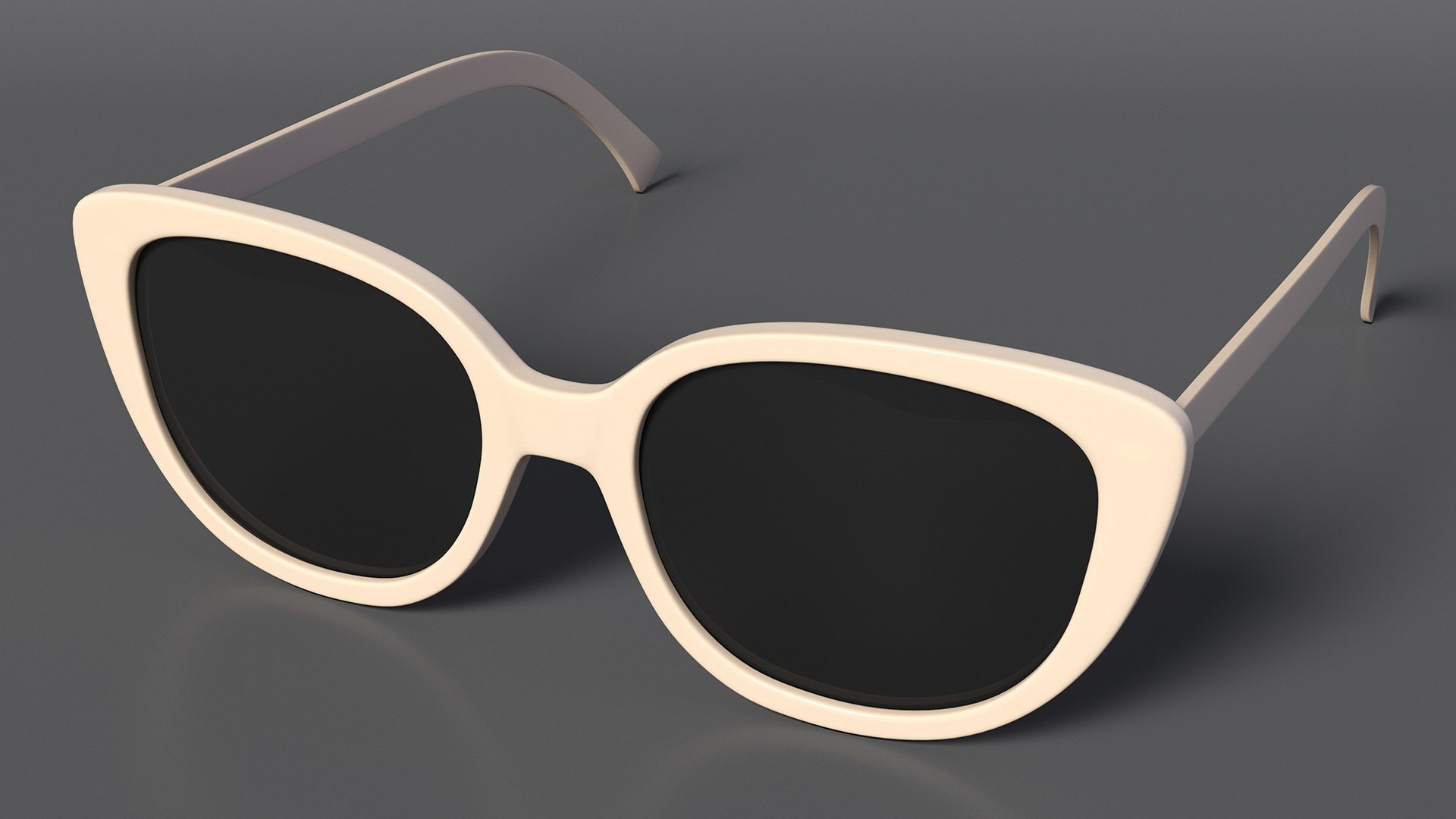 Ivory Frame Cat Eye Glasses 3D Model - TurboSquid 2141581