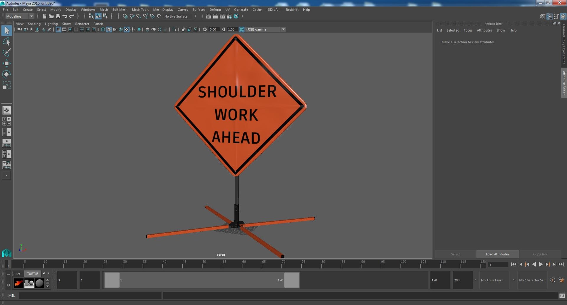 Shoulder Work Ahead Traffic Control Sign 3D Model - TurboSquid 2007459