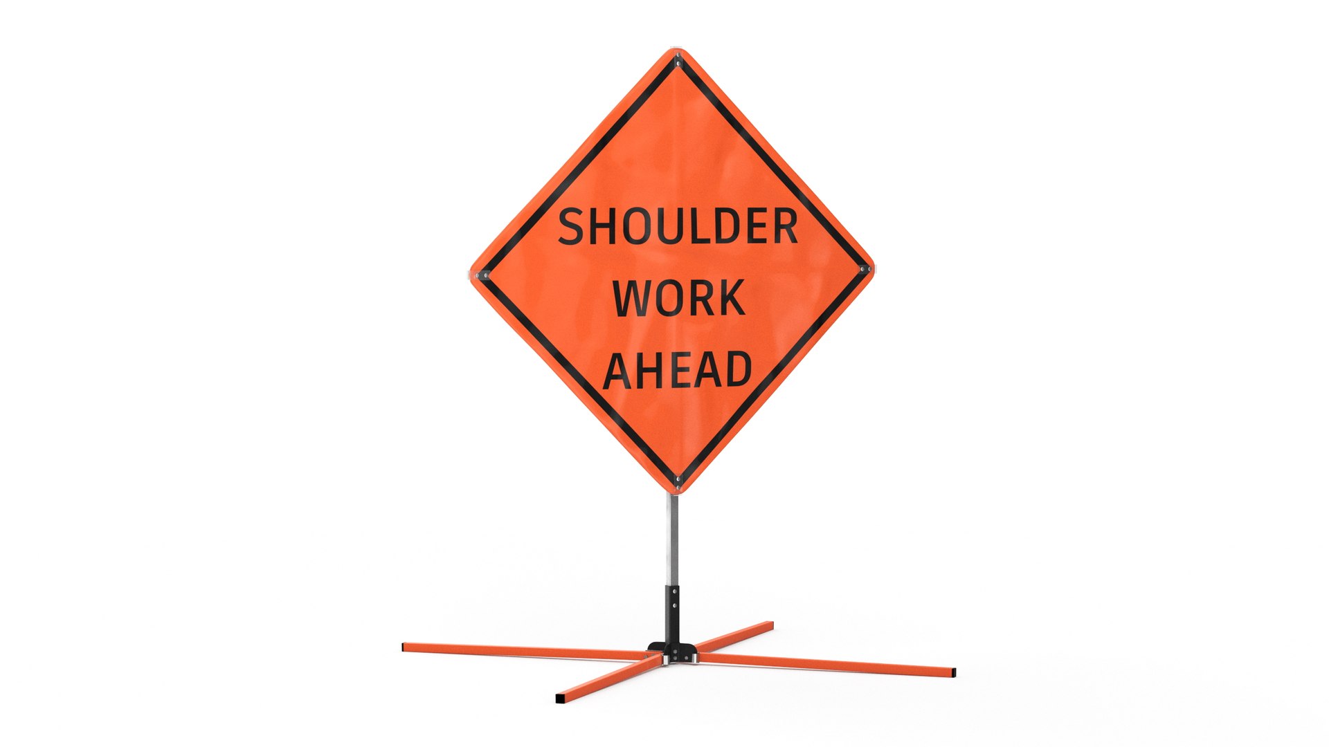 Shoulder Work Ahead Traffic Control Sign 3D model preview