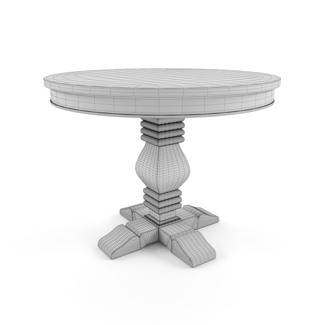 3D Model Izzie Round Oak Dining Table - TurboSquid 1878834