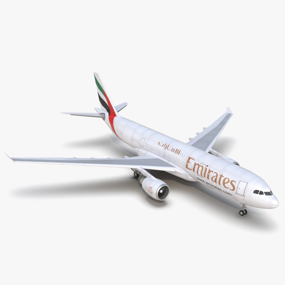 Airbus A330-P2F Emirates 3D model preview
