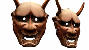 Hannya Mask Japan Japanese Demon Noh Wood Face Helmet