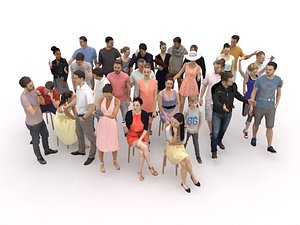 30xCASUAL MAN WOMAN PEOPLE VOL1 VOL2 SUMMER CROWDS LOW POLY