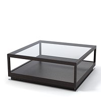 Ceccotti ICs glass square coffee table  modern contemporary