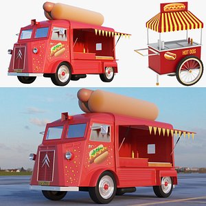 3D ice cream truck cart model