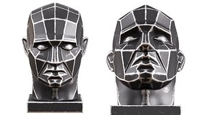 Sculpture polygonal male head