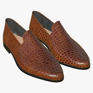 3D Realistic Leather Shoes Crocodile
