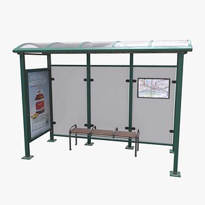 Old Bus Stop Low-poly PBR