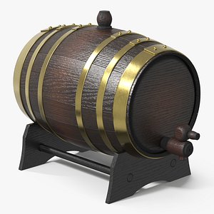 Brown Oak Barrel on Stand