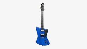 3D Electric Guitar G05 Dark Blue - Music Instrument Design