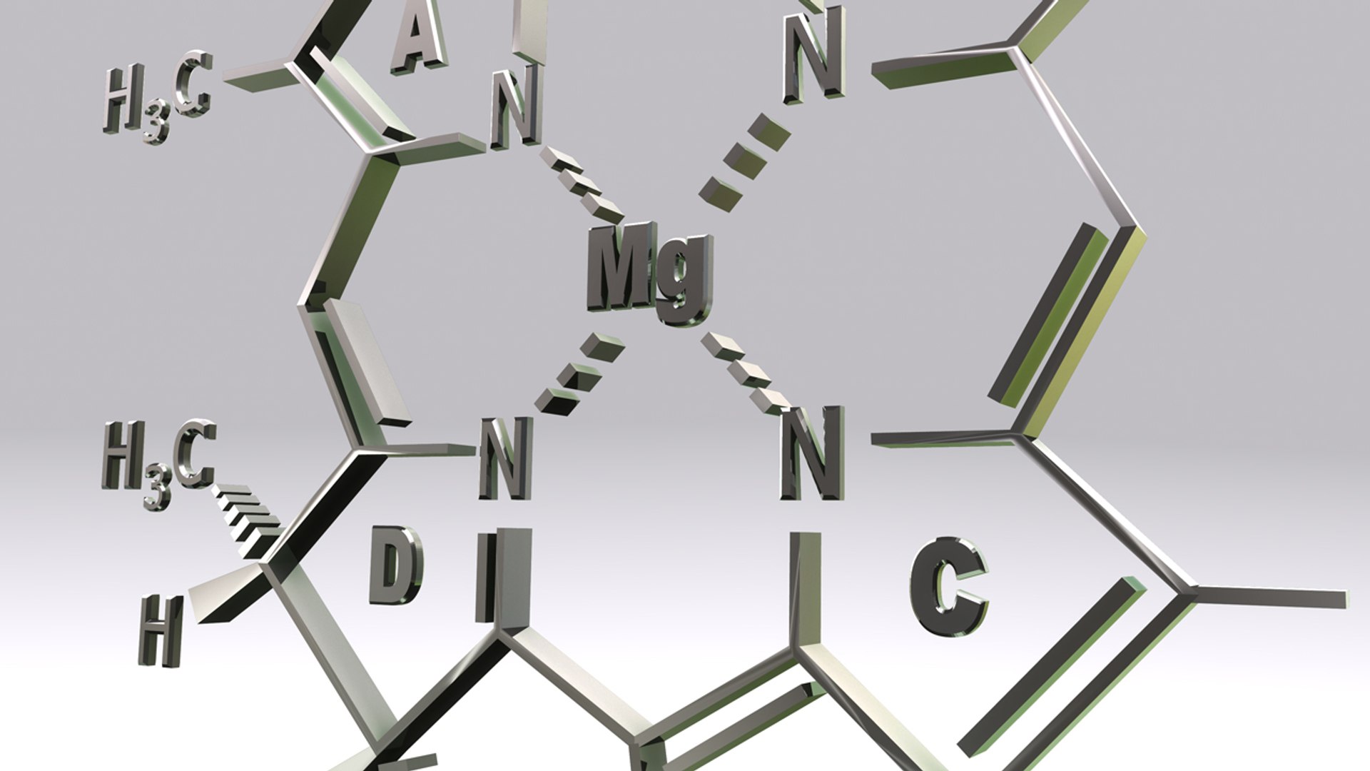 3d model of chlorophyll d structure