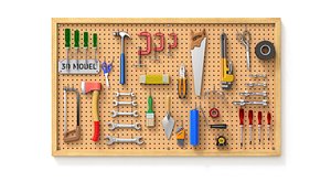 Pegboard with Tools