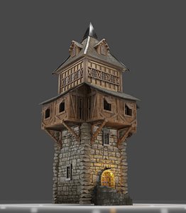 Medieval guard tower model
