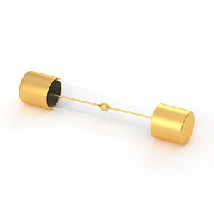 Glass Tube Fuse Gold 03 3D model