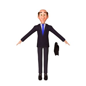 3D business man cartoon model