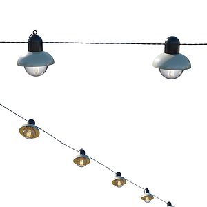 String Lights Edison Lamps 3D