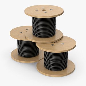 Cable Reel Drums Stack 3D model