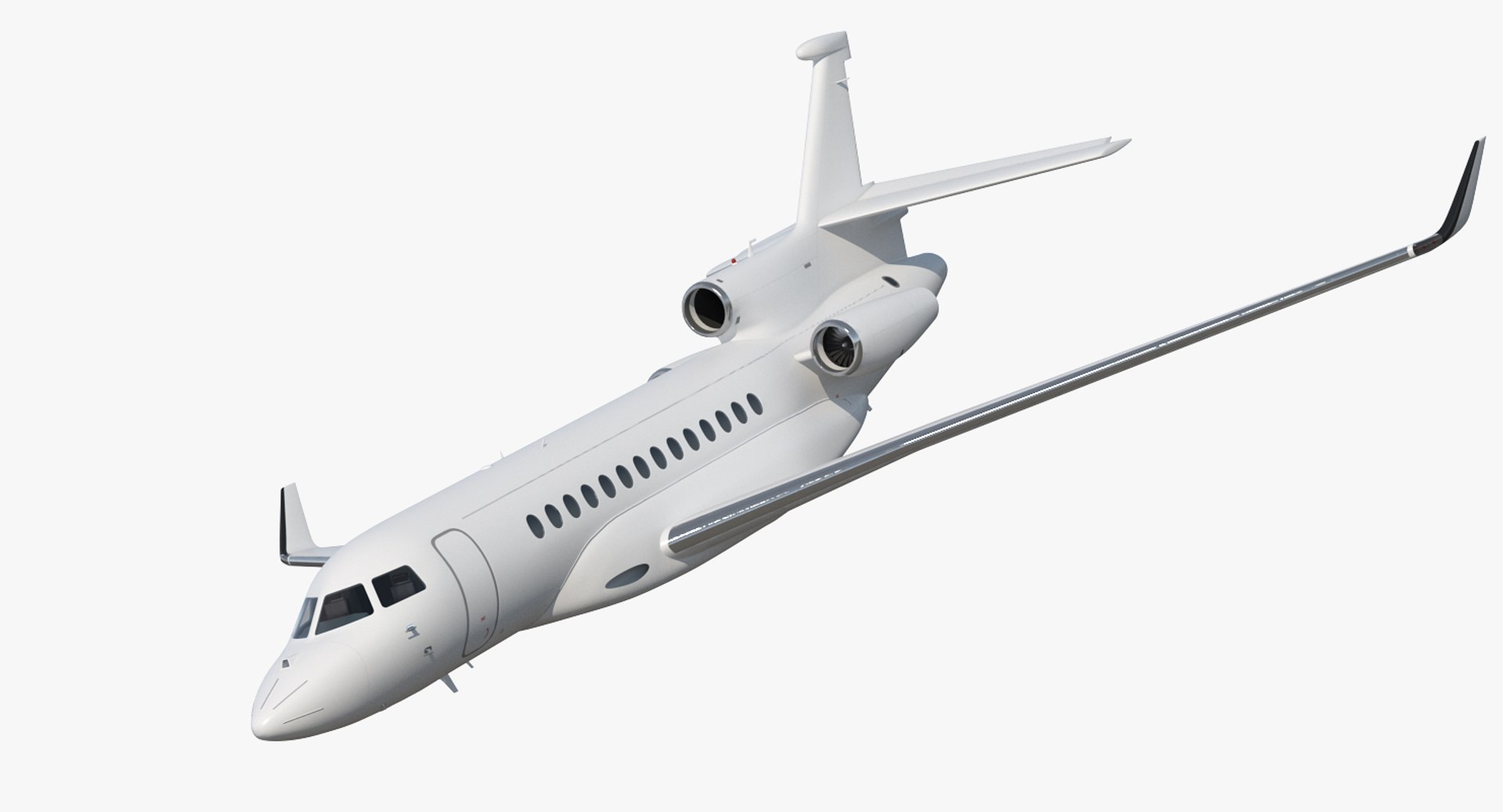Business Jet Dassault Falcon 7X Generic Rigged 3D Model 3D model preview