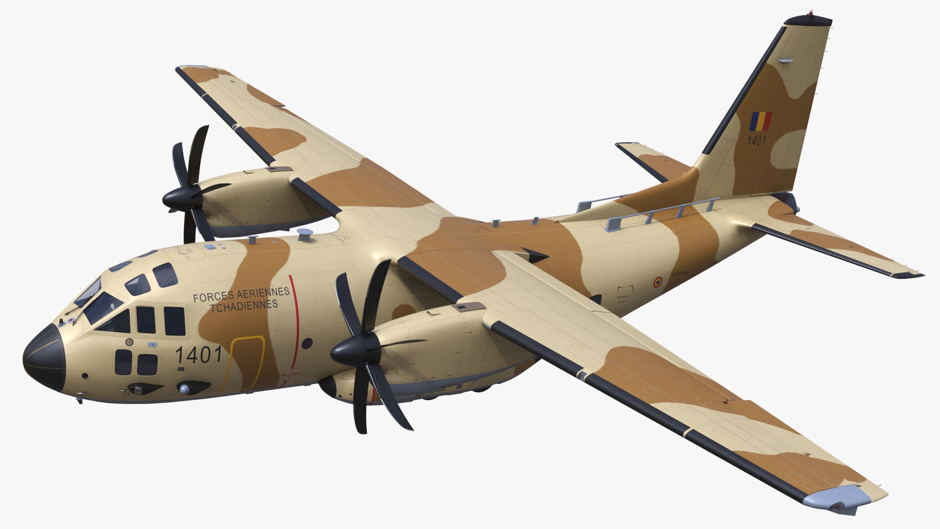 Aircraft C-27J Spartan Morocco Flight 3D model preview