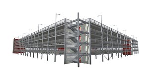 Prefabricated Parking Building - Low Poly