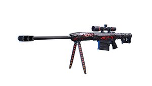3D Barrett M82A1 Gun Arms Weapons model