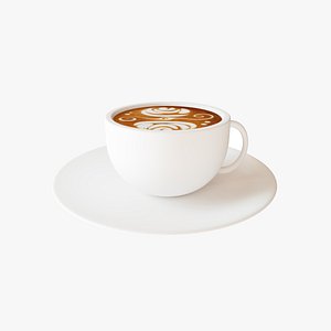 3D Cafe Coffee with Pattern 4 - Includes Simple drag and drop Texture - 3D Asset 4 model
