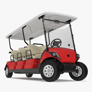 Yamaha Golf Electric Six Seat Car Red Rigged