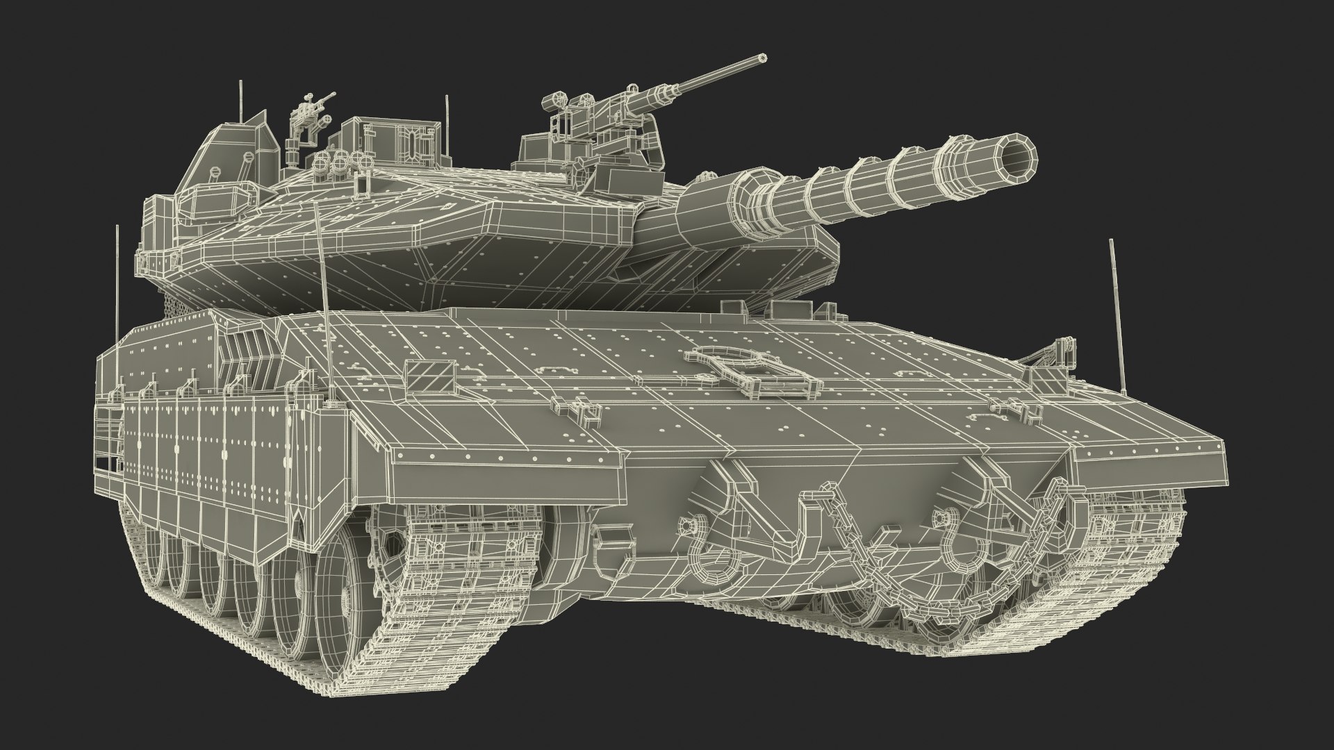 3D Model Israeli Tank Merkava 5 Beige Rigged - TurboSquid 2290770