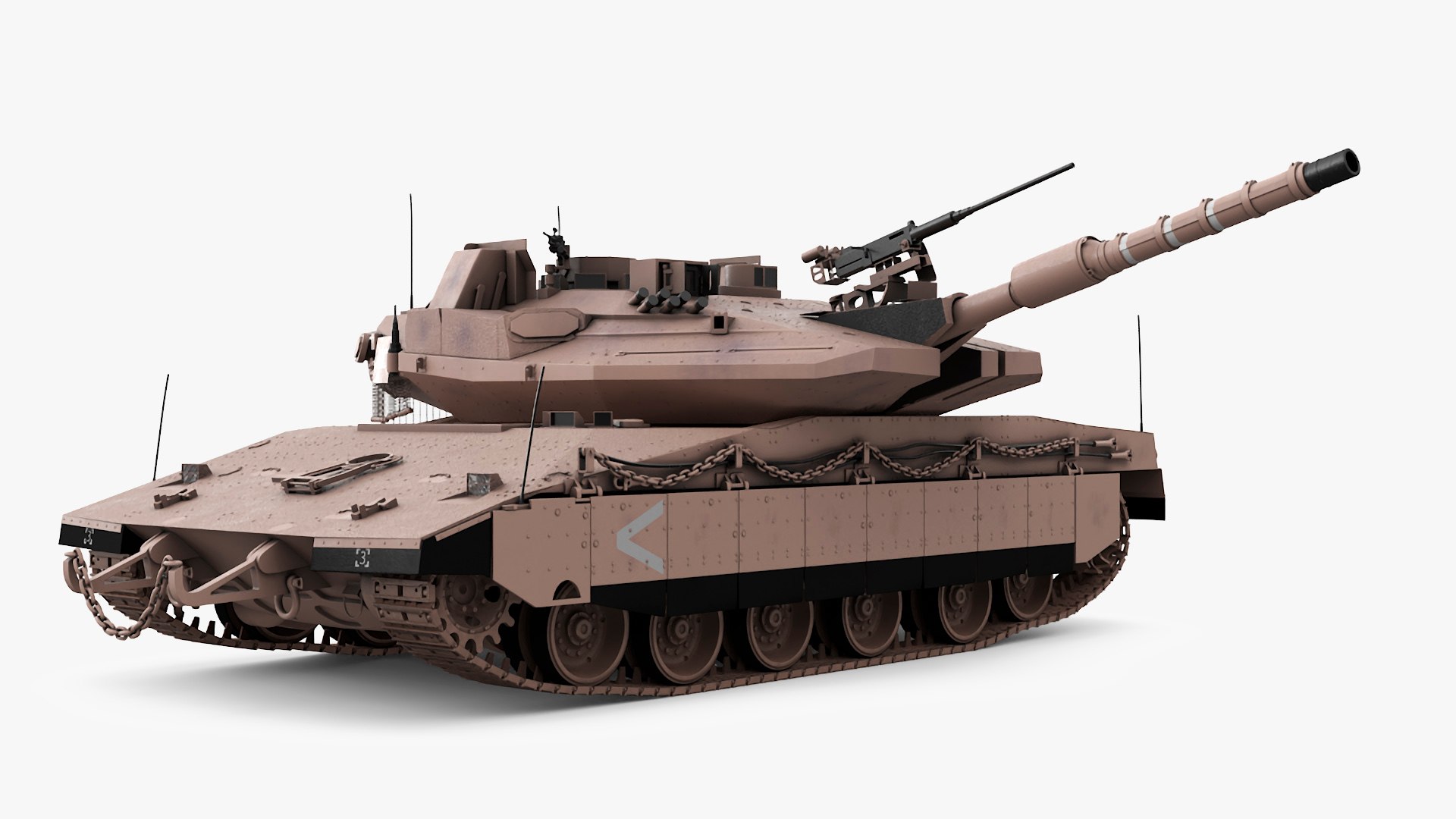 3D Model Israeli Tank Merkava 5 Beige Rigged - TurboSquid 2290770