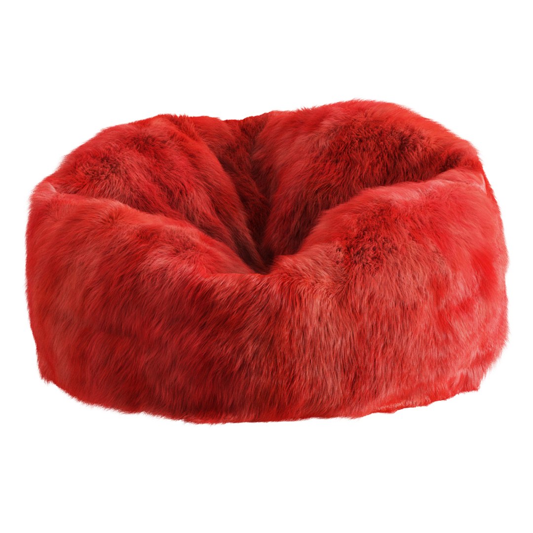 3D Fur bag chair model TurboSquid 1850735