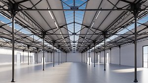 Industrial building  1 with interior model