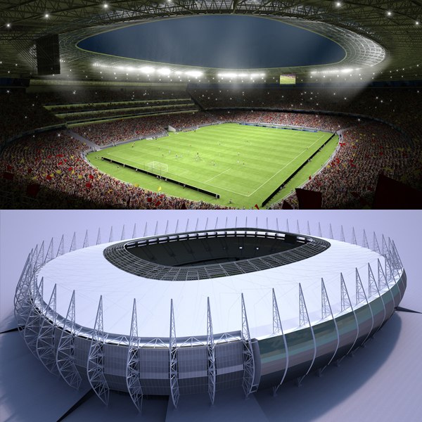 Rendre l'animation du stade 3d, le stade de football et le stade de football
