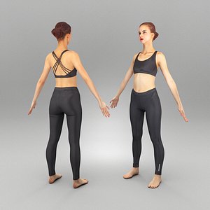 Beautiful sporty woman ready for animation 450